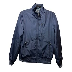 Perry Ellis Portfolio Jacket Full Zip Lightweight Bomber Modern‎ Small Blue